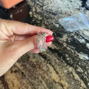 14kt white gold overlay 925 sterling diamond hoop Earrings